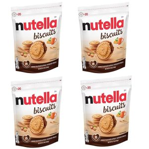 Nutella Biscuits, Hazelnut Spread With Cocoa, Sandwich Cookies, 20-Count Bag (Pack of 4)